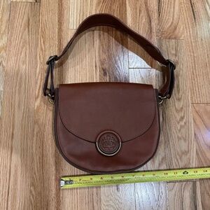 Massimo Dutti Small Brown Leather Shoulder Bag